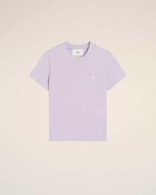 Purple Cotton Cropped T-Shirt - 4 - Ami Paris