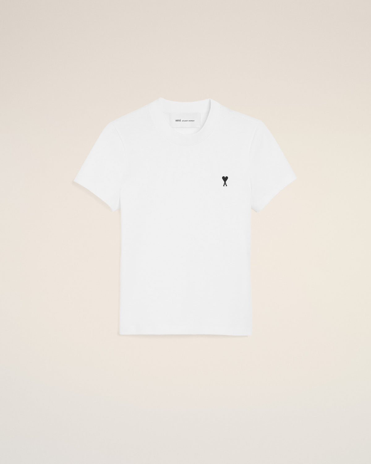 White cotton t-shirt with Ami de Coeur  - 1