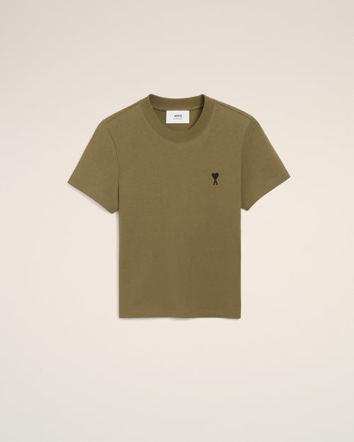 Green Cotton Cropped Ami De Coeur T-shirt - 4 - Ami Paris