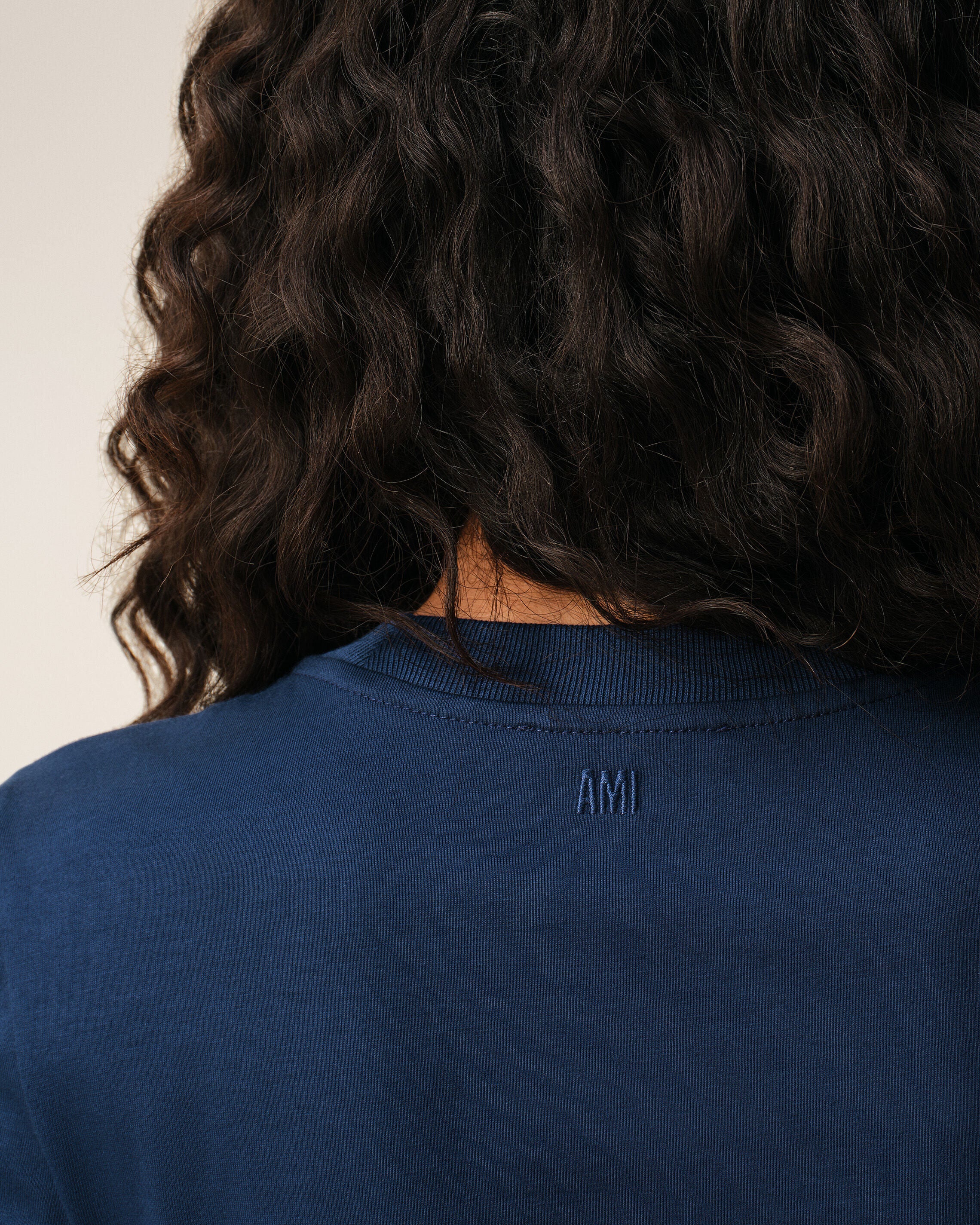 Blue Cotton Ami De Coeur Cropped T-shirt - 4