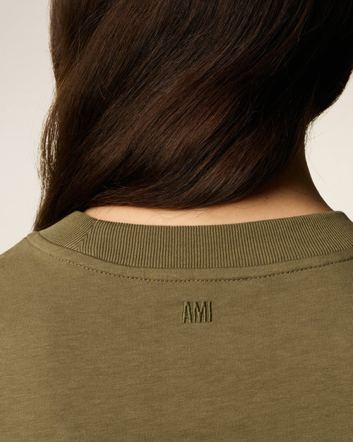 Green Cotton Cropped Ami De Coeur T-shirt - 4 - Ami Paris