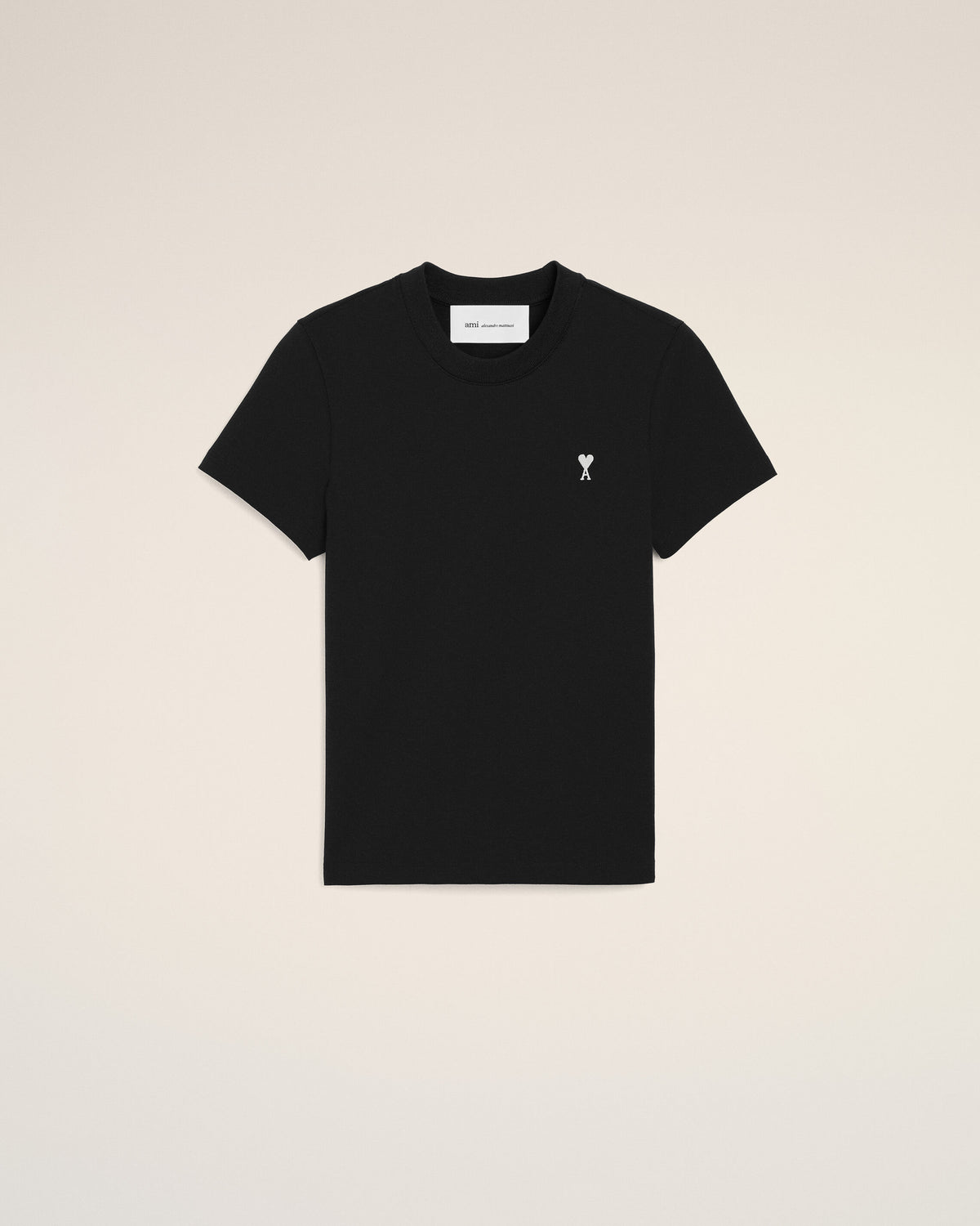 Black Cotton Ami De Coeur Cropped T-shirt - 1