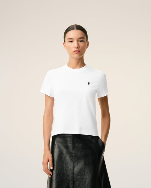 T-shirt Blanc Ami De Coeur Court en Coton - Femme - 3 - AMI Paris - Ami Paris