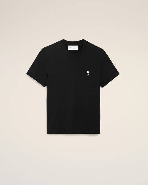                                     Black Cotton Ami De Coeur Cropped T-shirt - 3                                 - Ami Paris