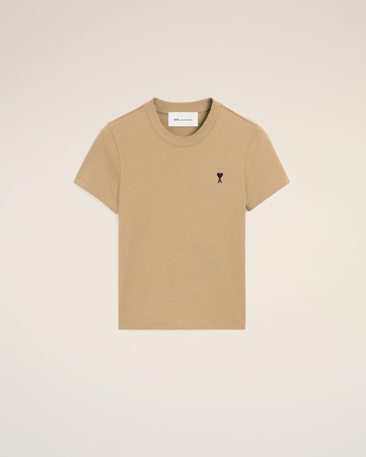Beige cotton t-shirt with Ami de Coeur - 1