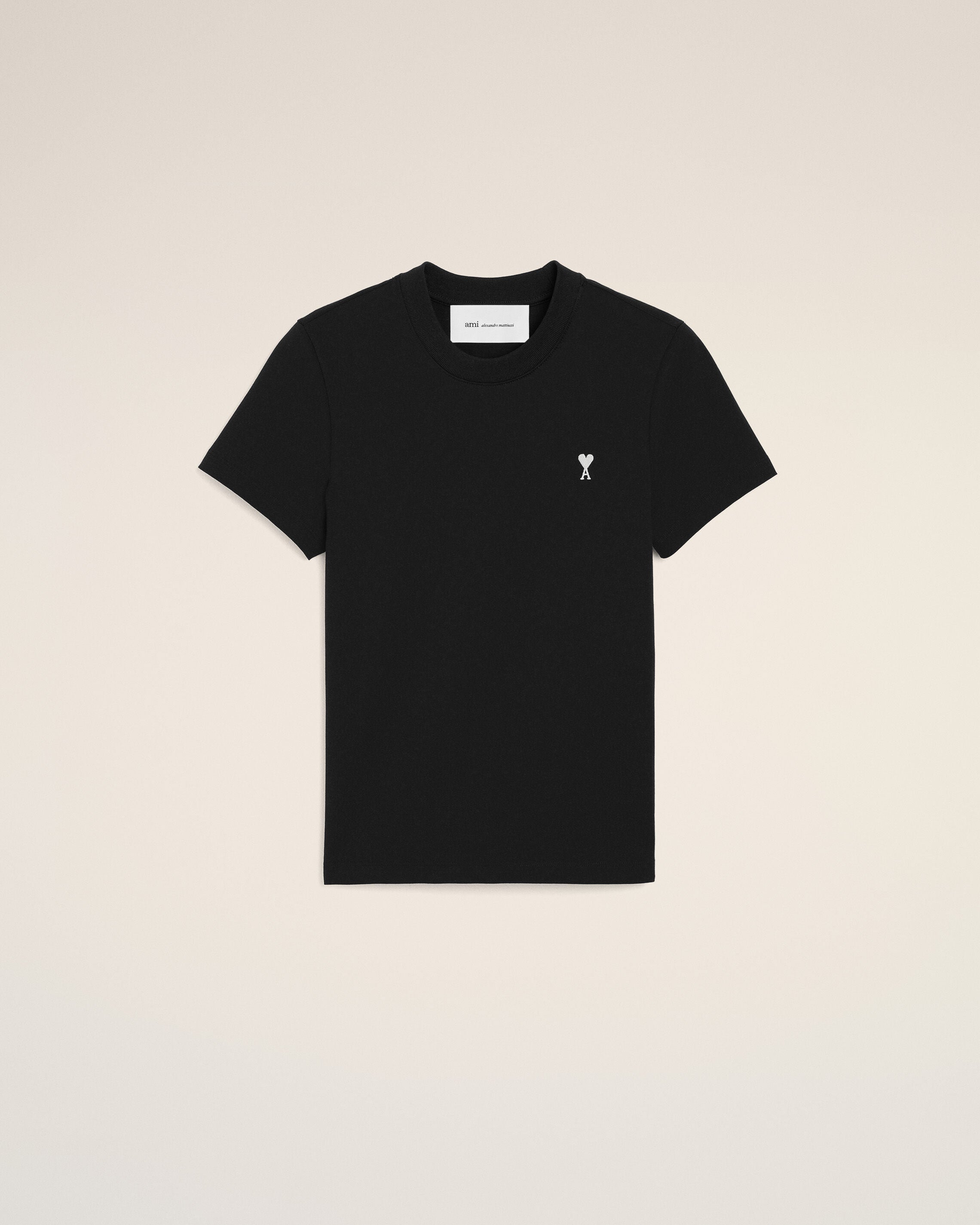 ブラック コットン Ami De Coeur クロップド Tシャツ - 1