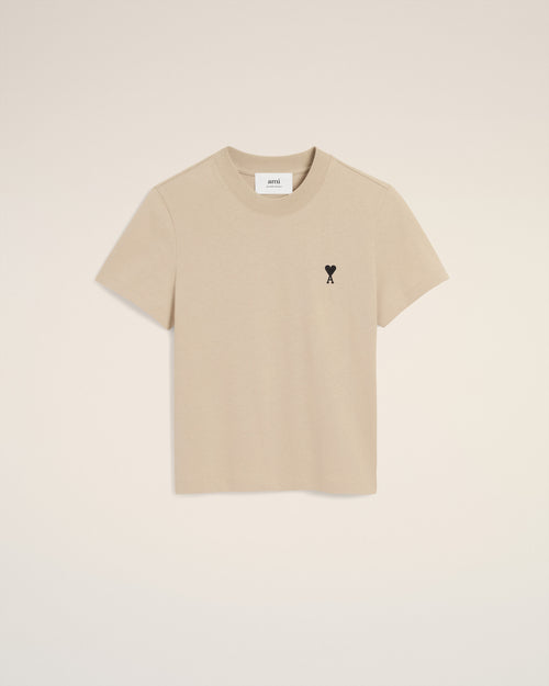                                 T-shirt Beige Ami De Coeur Croppé En Coton - 3                             - Ami Paris