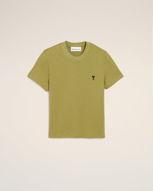 T-shirt Vert Ami De Coeur Court en Coton - MATCHA - Ami Paris