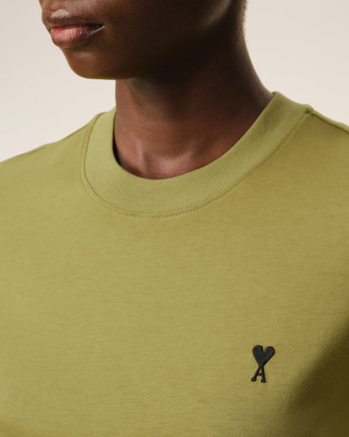 T-shirt Vert Ami De Coeur Court en Coton - 4 - Ami Paris