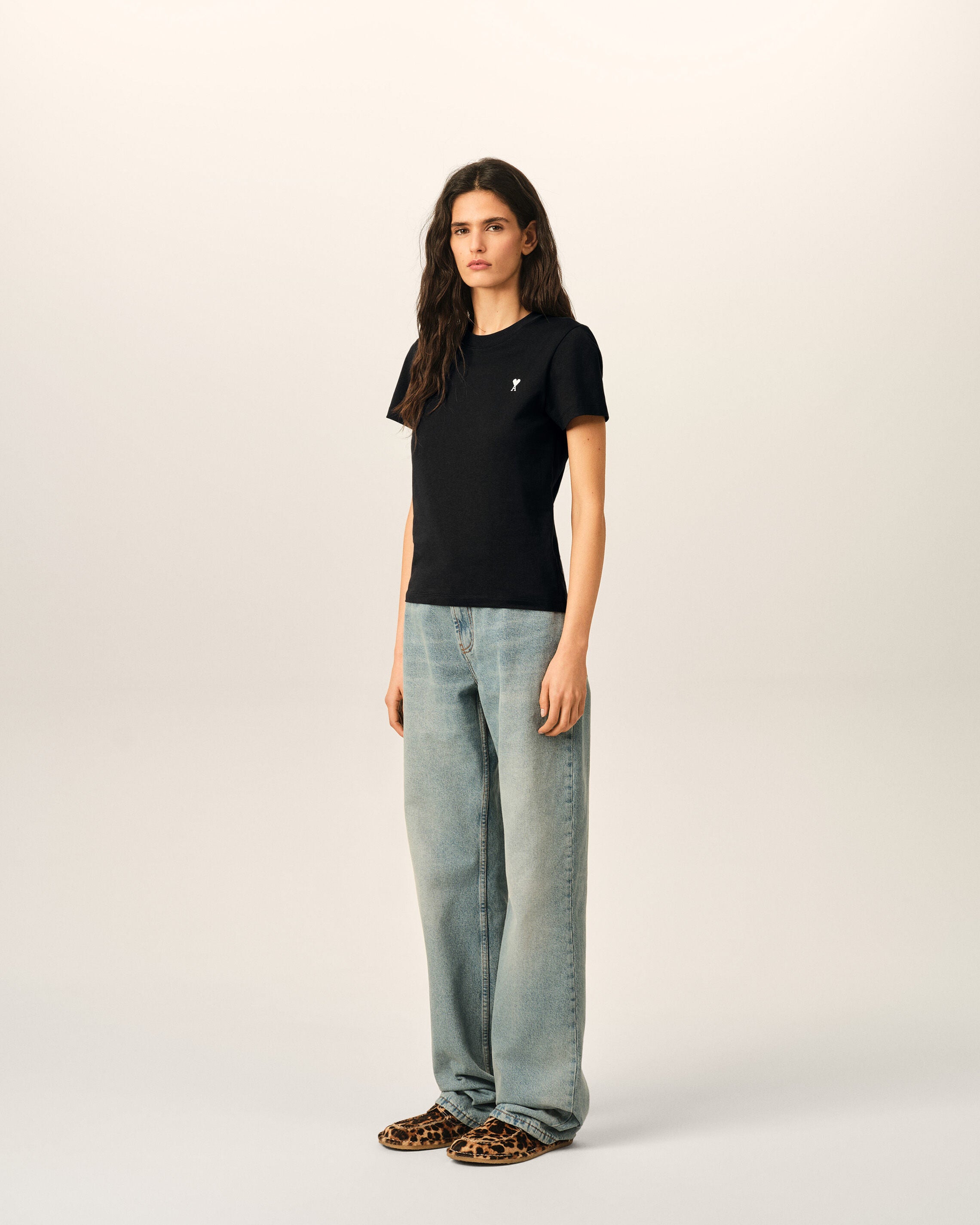 ブラック コットン Ami De Coeur クロップド Tシャツ - 6