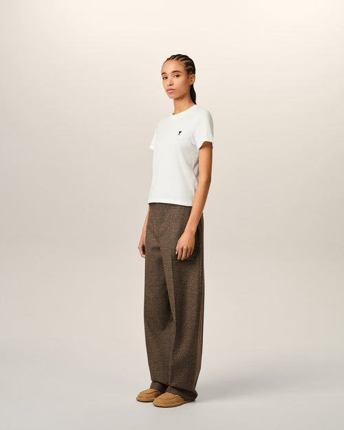 White cotton t-shirt with Ami de Coeur  - Woman - 6 - AMI Paris - Ami Paris