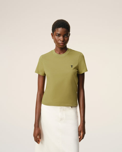 T-shirt Vert Ami De Coeur Court en Coton - 3 - Ami Paris