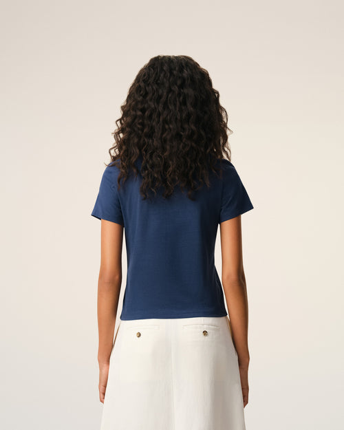 Blue Cotton Ami De Coeur Cropped T-shirt - Woman - 5 - AMI Paris - Ami Paris