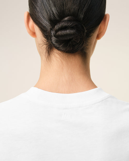 White Cotton Ami De Coeur Cropped T-shirt - Woman - 4 - AMI Paris - Ami Paris