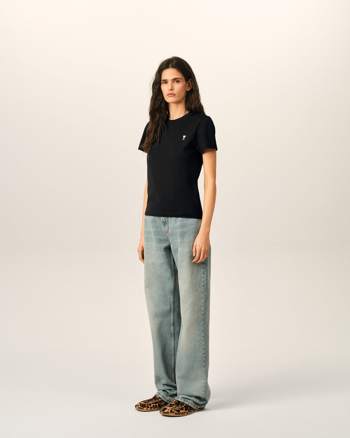 Black Cotton Ami De Coeur Cropped T-shirt - 6