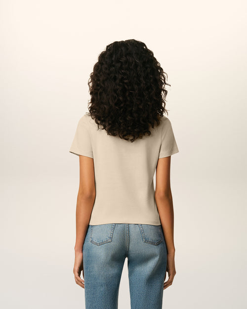Beige Cotton Cropped Ami De Coeur T-shirt - Woman - 5 - AMI Paris - Ami Paris