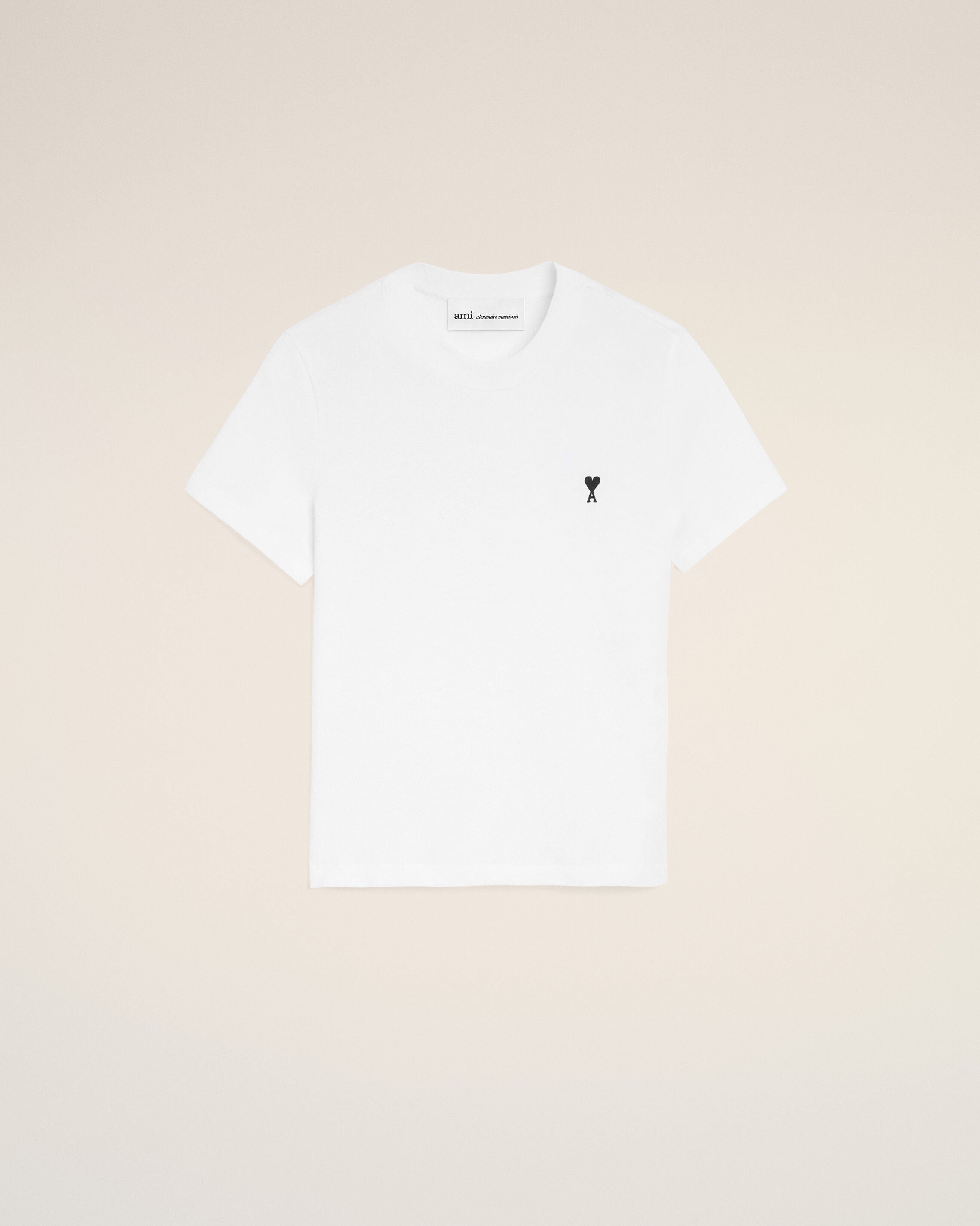 White Cotton Ami De Coeur Cropped T-shirt - 1