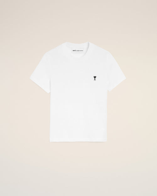                                     White Cotton Ami De Coeur Cropped T-shirt - 3                                 - Ami Paris