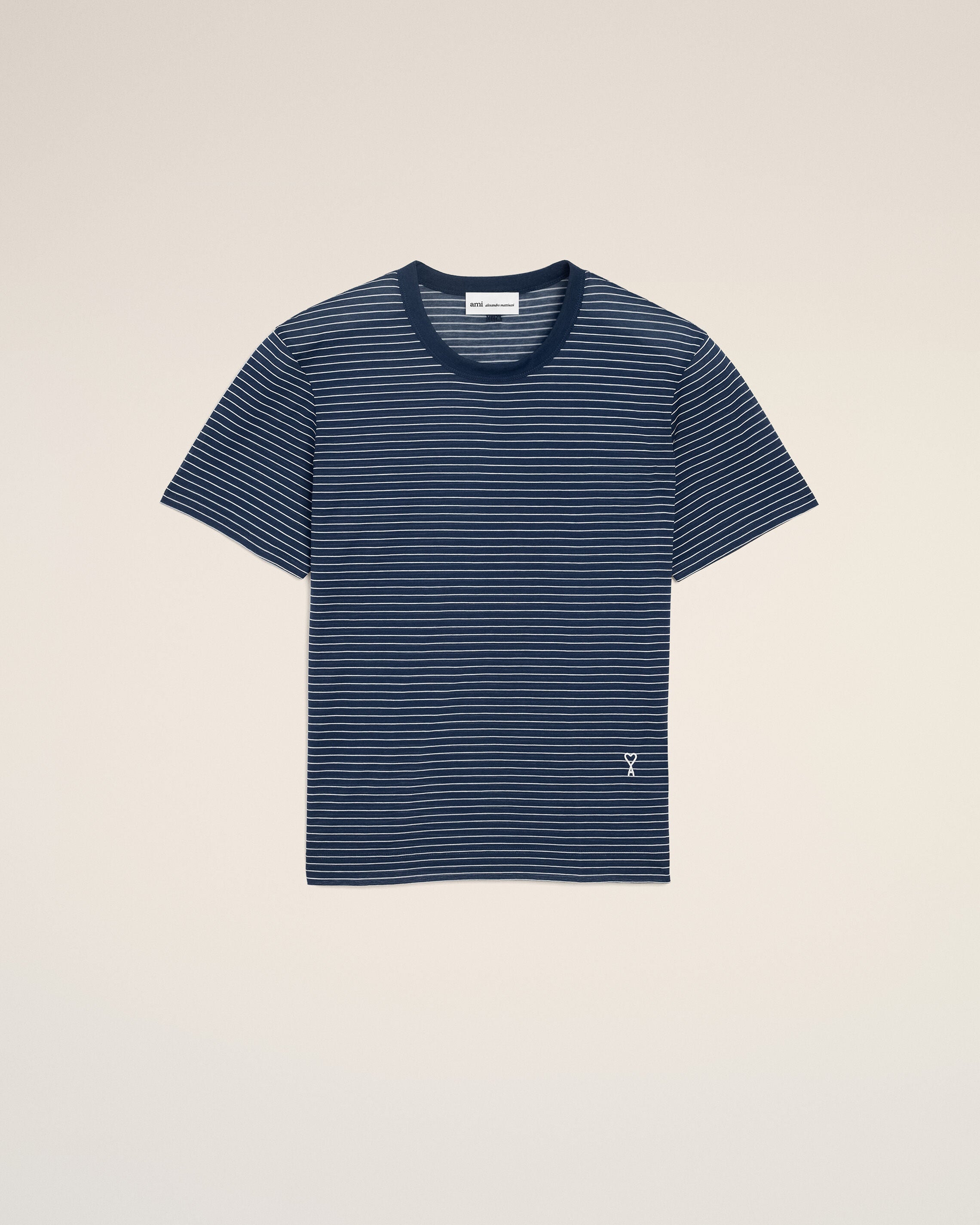 Blue Striped Cotton Ami De Coeur T-shirt - 1