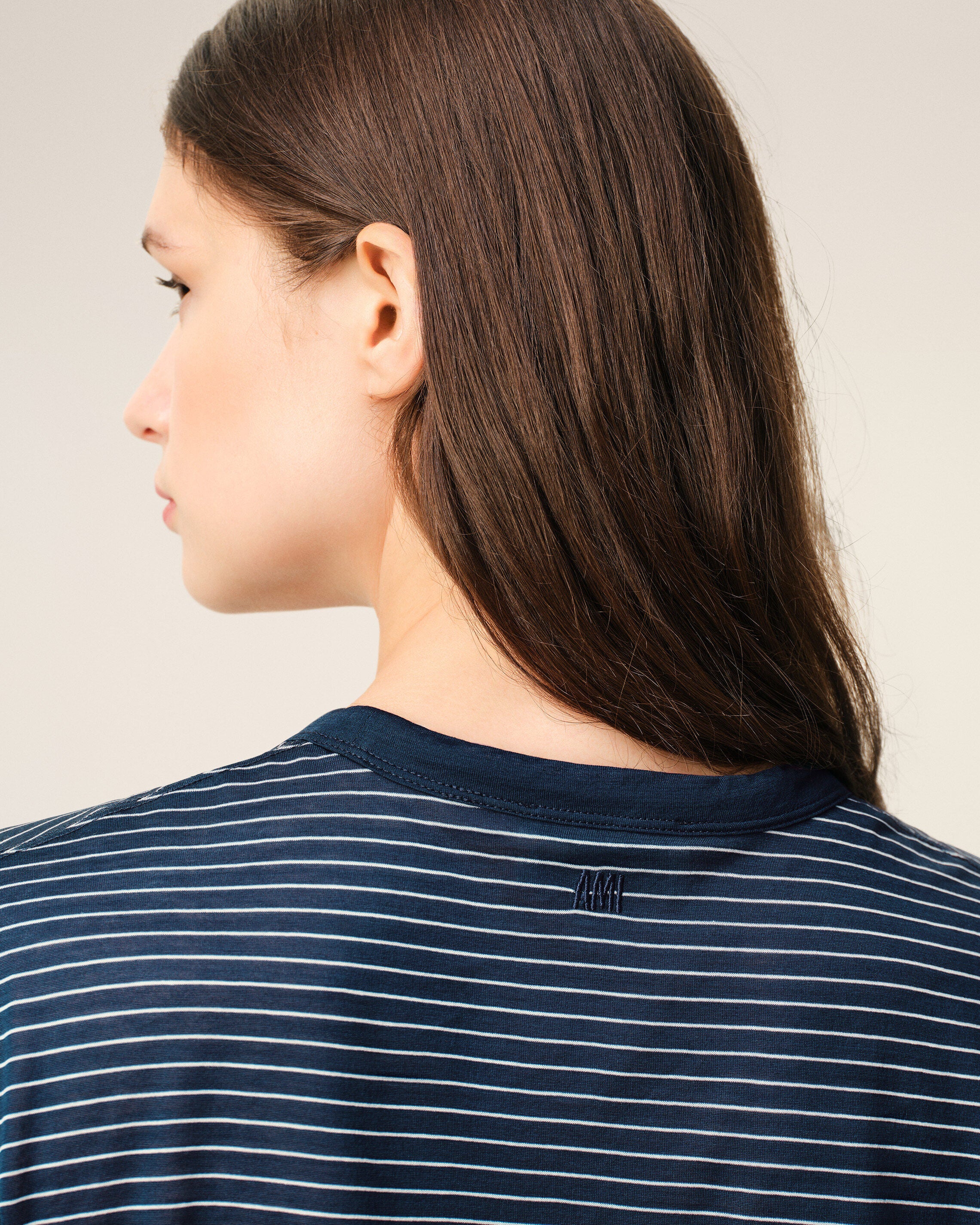 Blue Striped Cotton Ami De Coeur T-shirt - 4