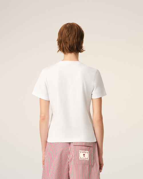 T-shirt blanc en coton Ami de Coeur flèche - Femme - 5 - AMI Paris - Ami Paris