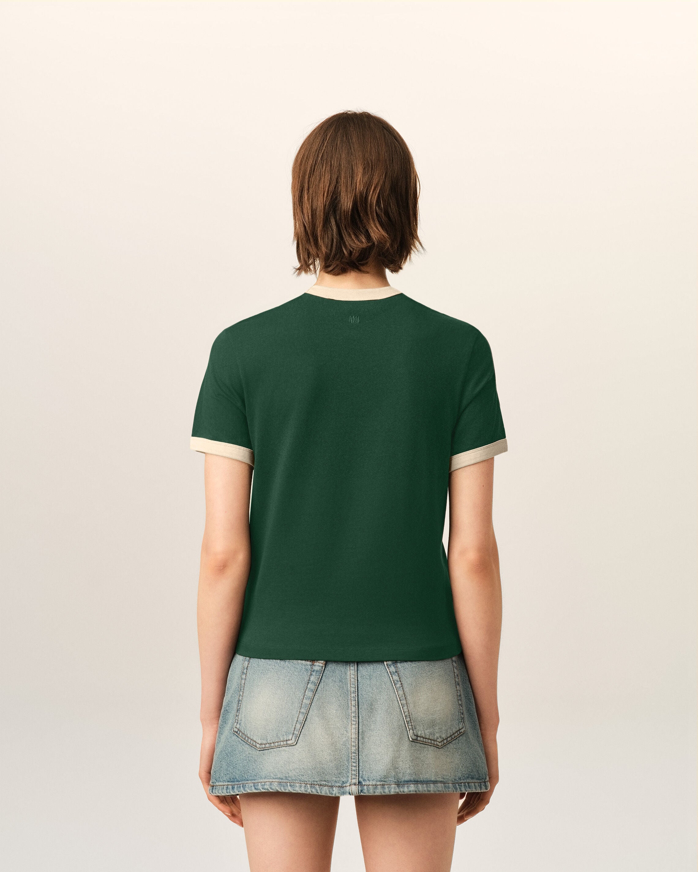 T-shirt vert contrasté en coton Ami de Coeur - 5