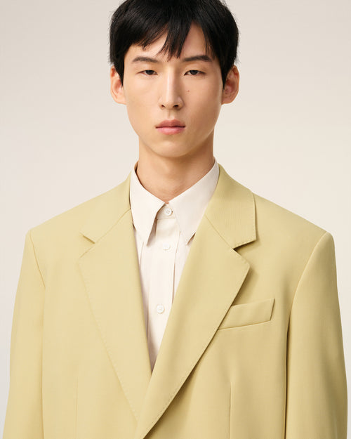 Green Wool Loose Double Breasted Jacket - 4 - Ami Paris