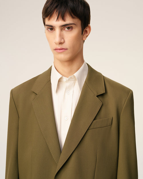 Green Wool Loose Double Breasted Jacket - 4 - Ami Paris