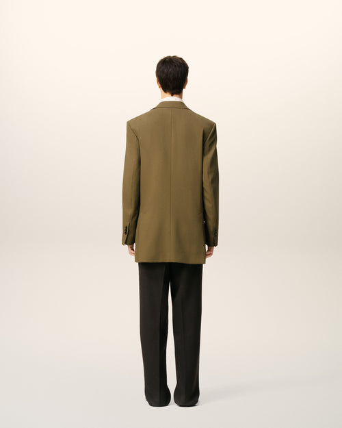 Green Wool Loose Double Breasted Jacket - 5 - Ami Paris