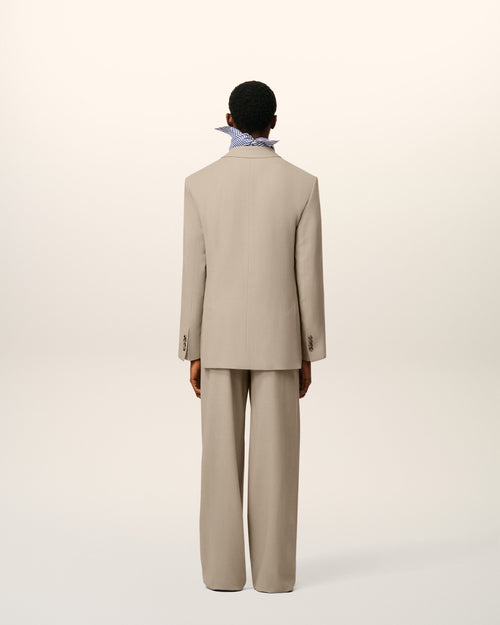 Beige Wool Single Breasted Jacket - 5 - Ami Paris