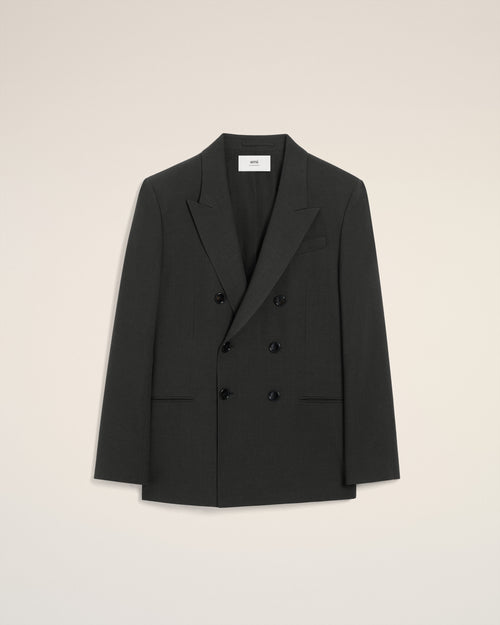 Black Wool Double Breasted Jacket - 2 - Ami Paris