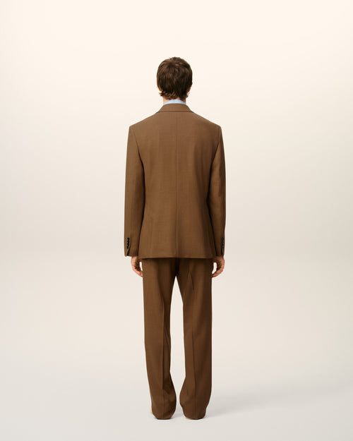 Giacca doppiopetto in lana marrone - 5 - Ami Paris