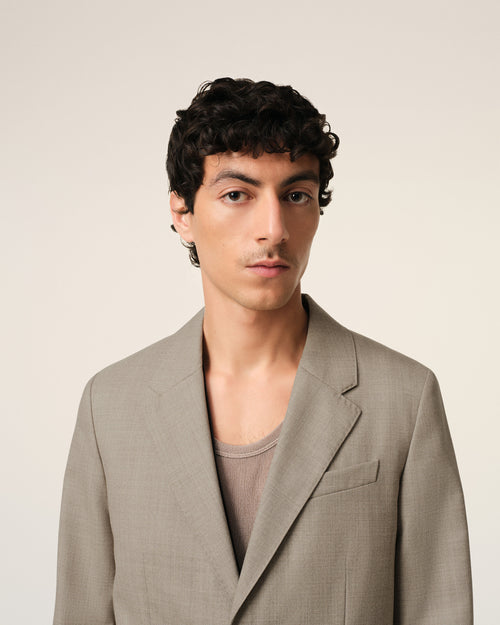 Veste Beige Deux Boutons En Laine - Homme - 4 - AMI Paris - Ami Paris