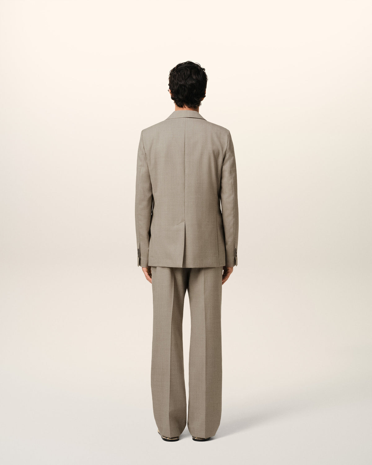 Veste Beige Deux Boutons En Laine - 5