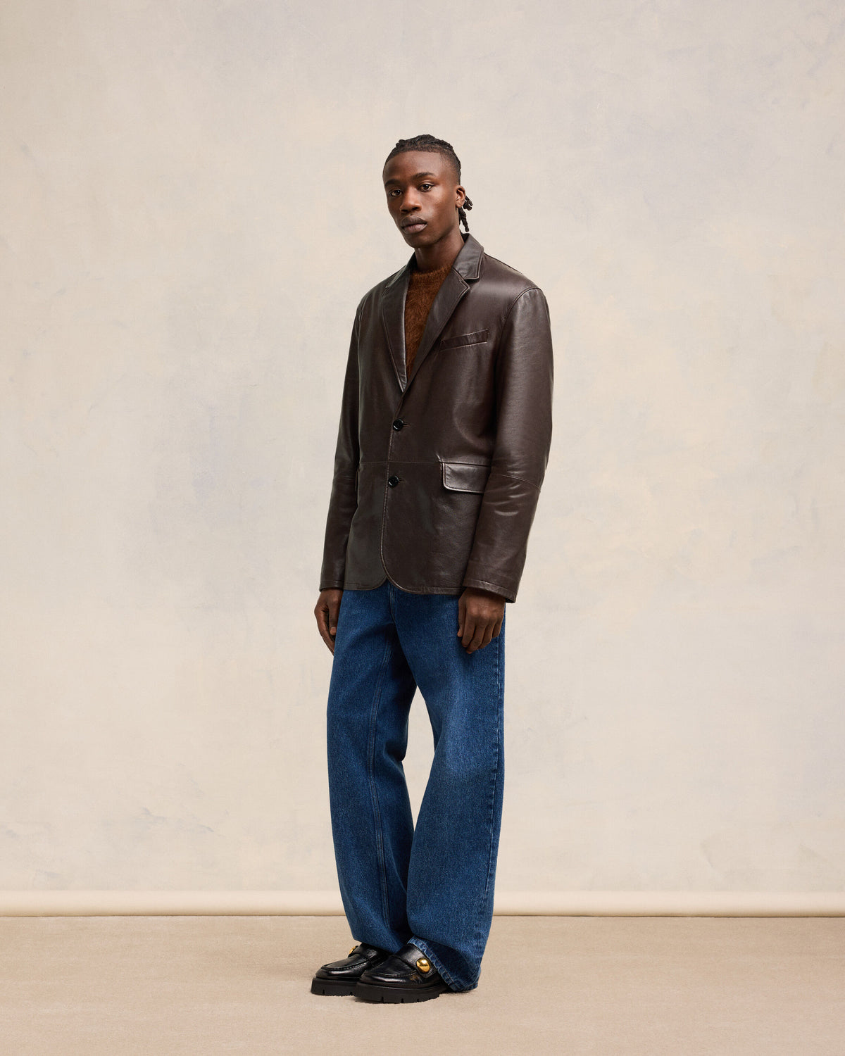 Veste Deux Boutons En Cuir - 6