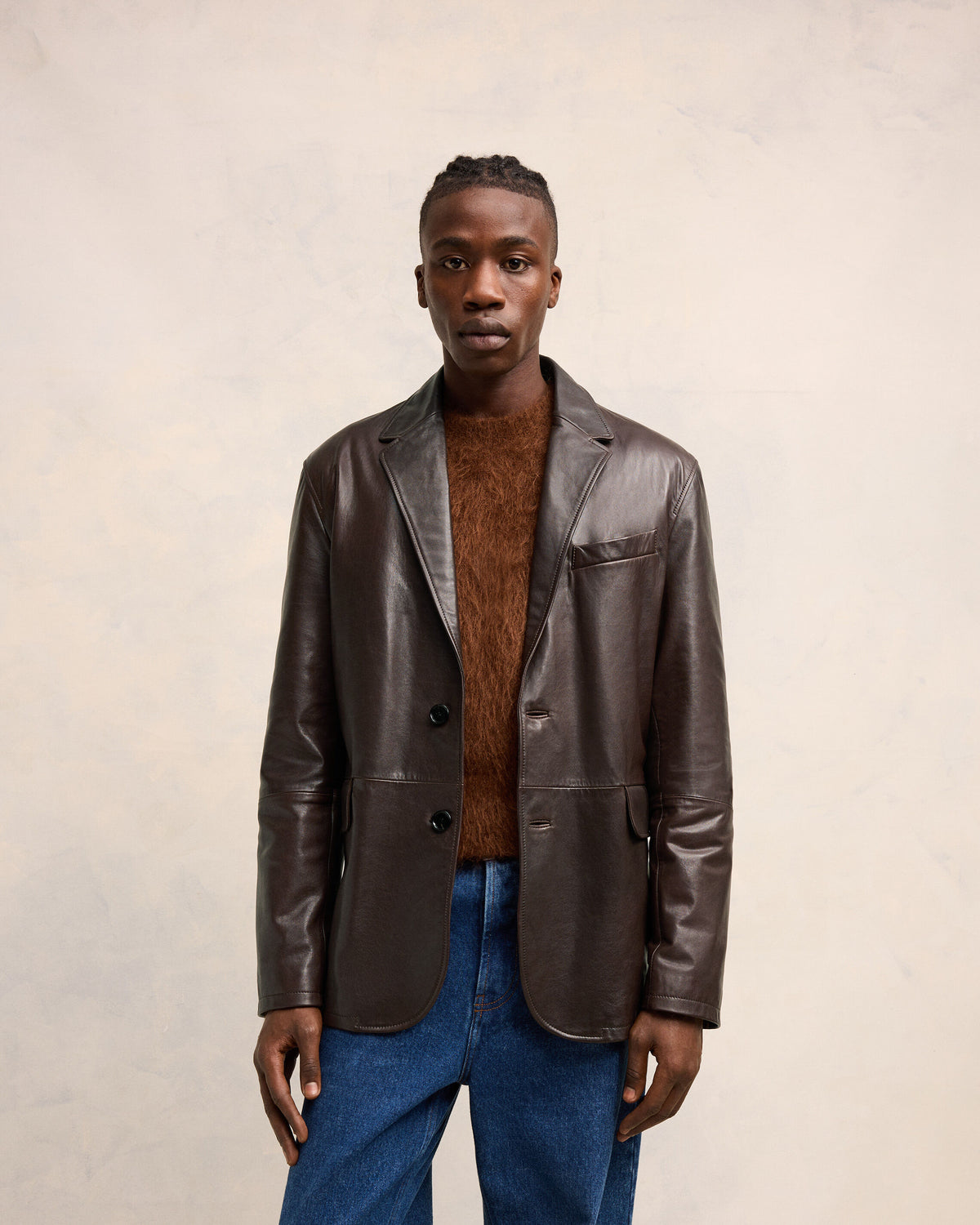Veste Deux Boutons En Cuir - 3