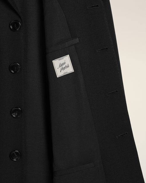 Black New Wool Single Breasted Straight Jacket - 7 - Ami Paris