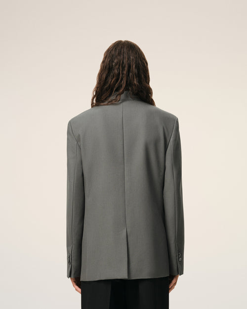 Grey New Wool Single Breasted Straight Jacket - Man - 5 - AMI Paris - Ami Paris