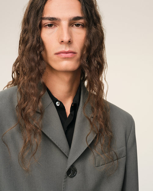 Grey New Wool Single Breasted Straight Jacket - Man - 4 - AMI Paris - Ami Paris