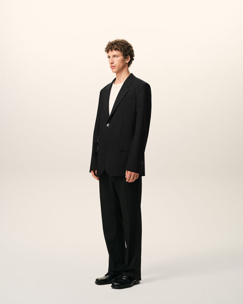 Black New Wool Straight Single Breasted Jacket - Man - 6 - AMI Paris - Ami Paris