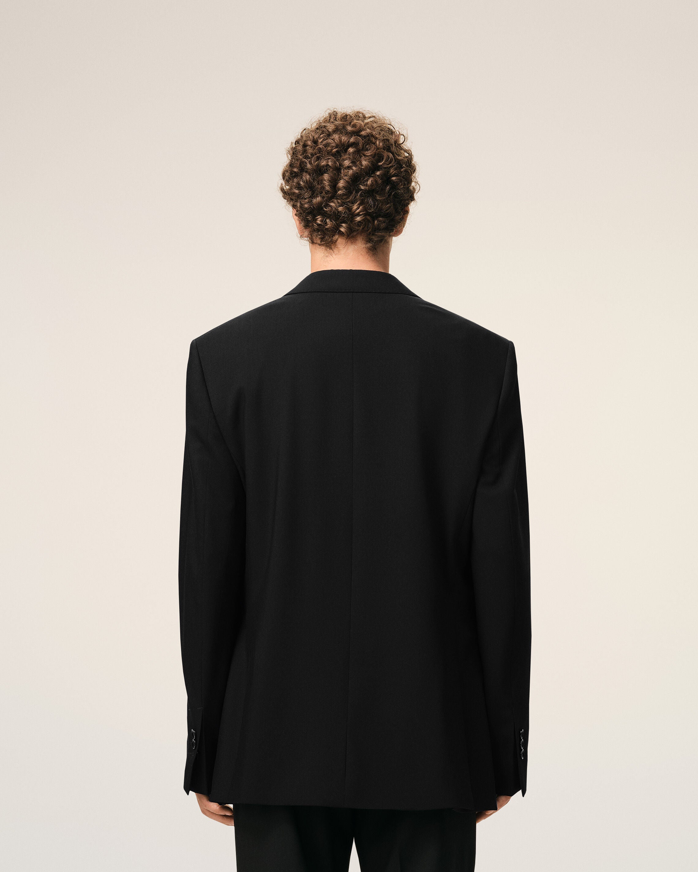Black New Wool Straight Single Breasted Jacket - 5