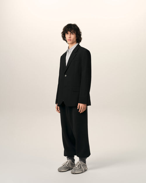 Black single breasted straight-fit wool blazer - Man - 6 - AMI Paris - Ami Paris