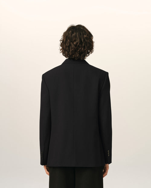 Black single breasted straight-fit wool blazer - Man - 5 - AMI Paris - Ami Paris
