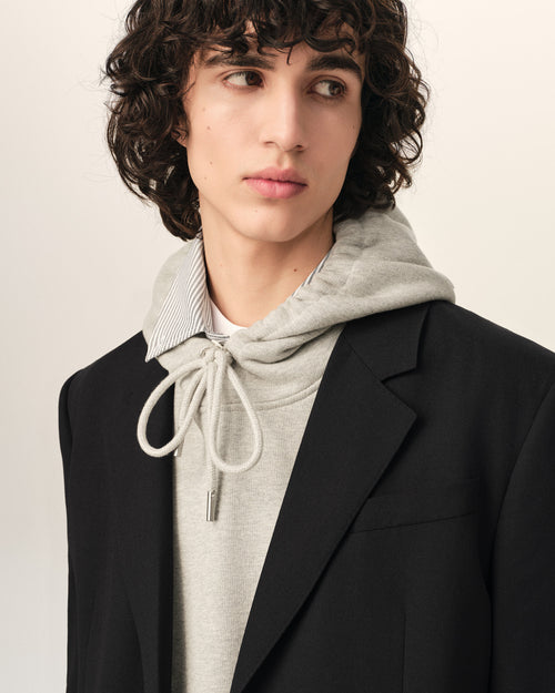 Black single breasted straight-fit wool blazer - Man - 4 - AMI Paris - Ami Paris