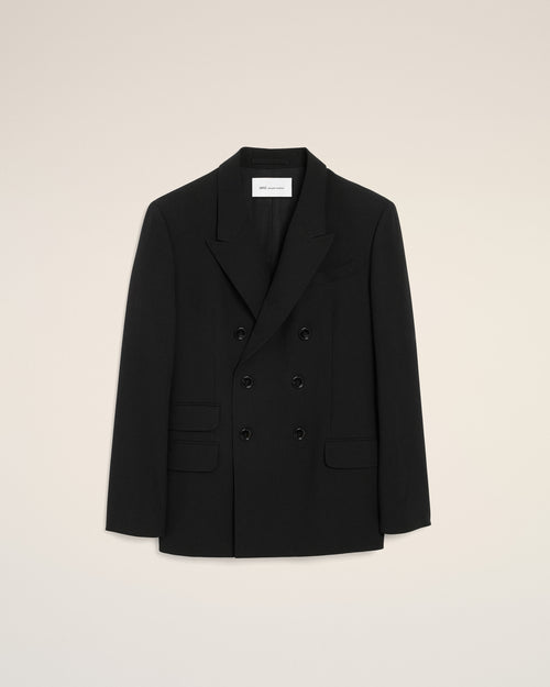 Black double breasted straight-fit wool blazer - Man - 1 - AMI Paris - Ami Paris