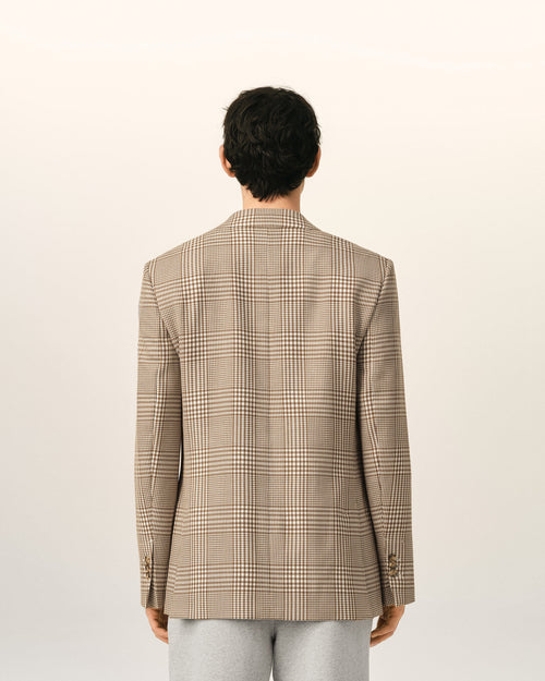 Brown Wool Prince Of Wales Straight Jacket - Man - 5 - AMI Paris - Ami Paris