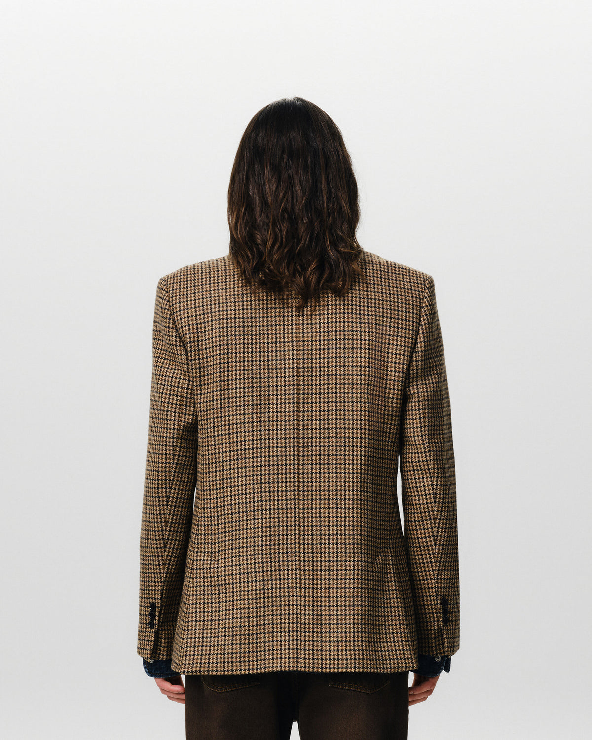 Veste marron simple boutonnage en laine vierge - 5