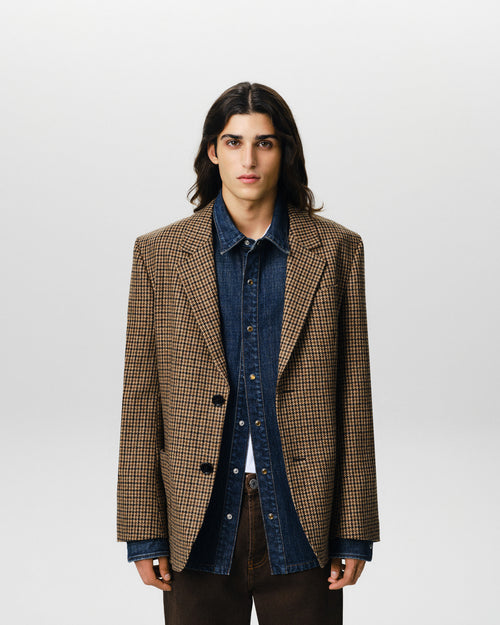 Veste marron simple boutonnage en laine vierge - Homme - 3 - AMI Paris - Ami Paris
