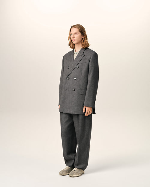 Grey double breasted wool blazer - Man - 6 - AMI Paris - Ami Paris