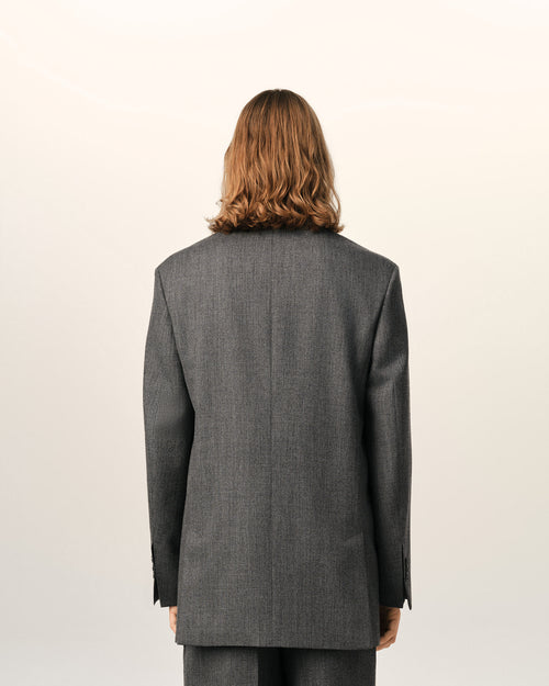 Grey double breasted wool blazer - Man - 5 - AMI Paris - Ami Paris